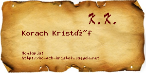 Korach Kristóf névjegykártya